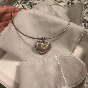 James Avery Silver Heart Choker Necklace